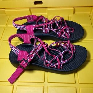 Chaco Women's Pink Patterned Strap Outdoor Sandals